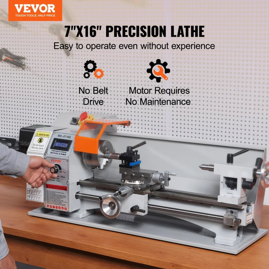 VEVOR Mini Metal Lathe Machine 180 x 400 mm 800W Precision