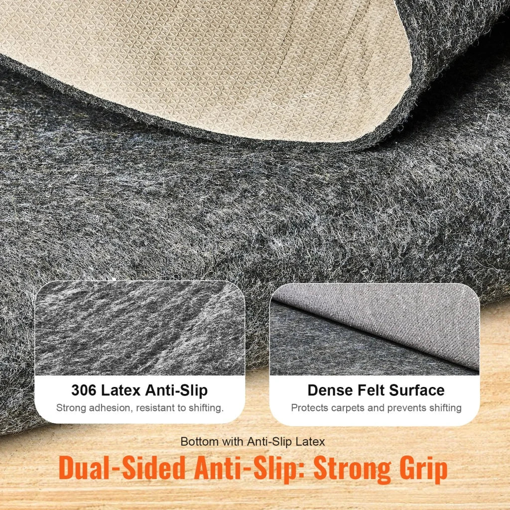 VEVOR Non Slip Rug Pad Gripper 9’ x 12’ Carpet Mat 0.24’’