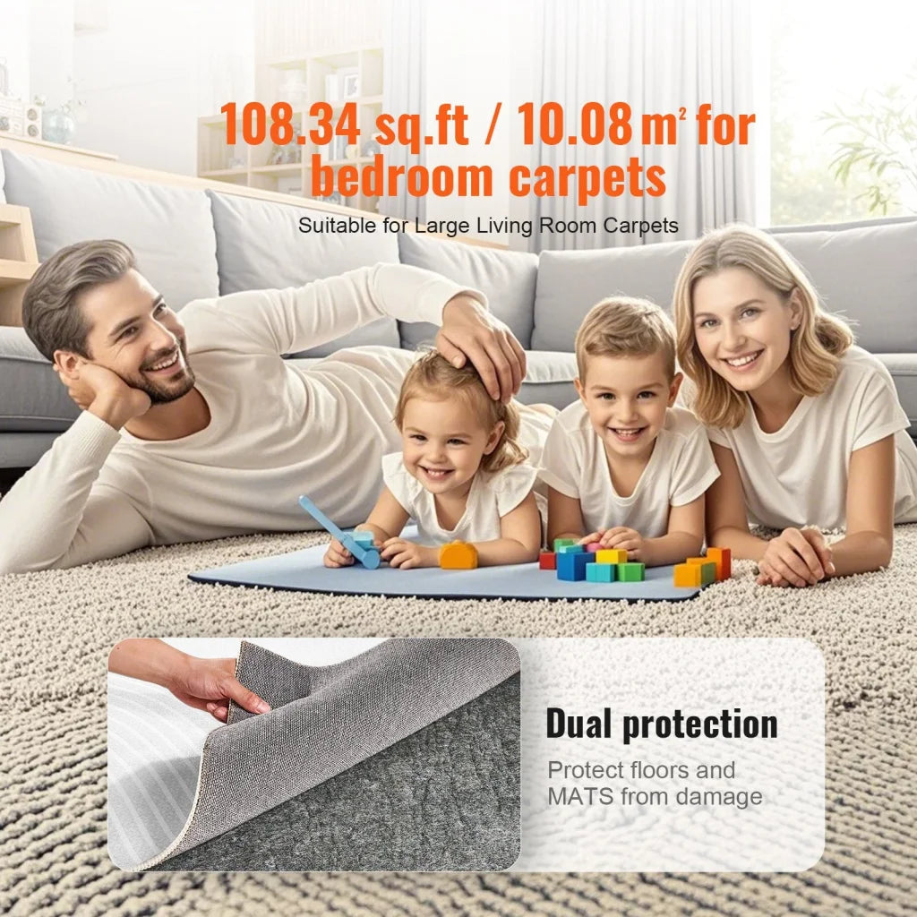 VEVOR Non Slip Rug Pad Gripper 9’ x 12’ Carpet Mat 0.24’’