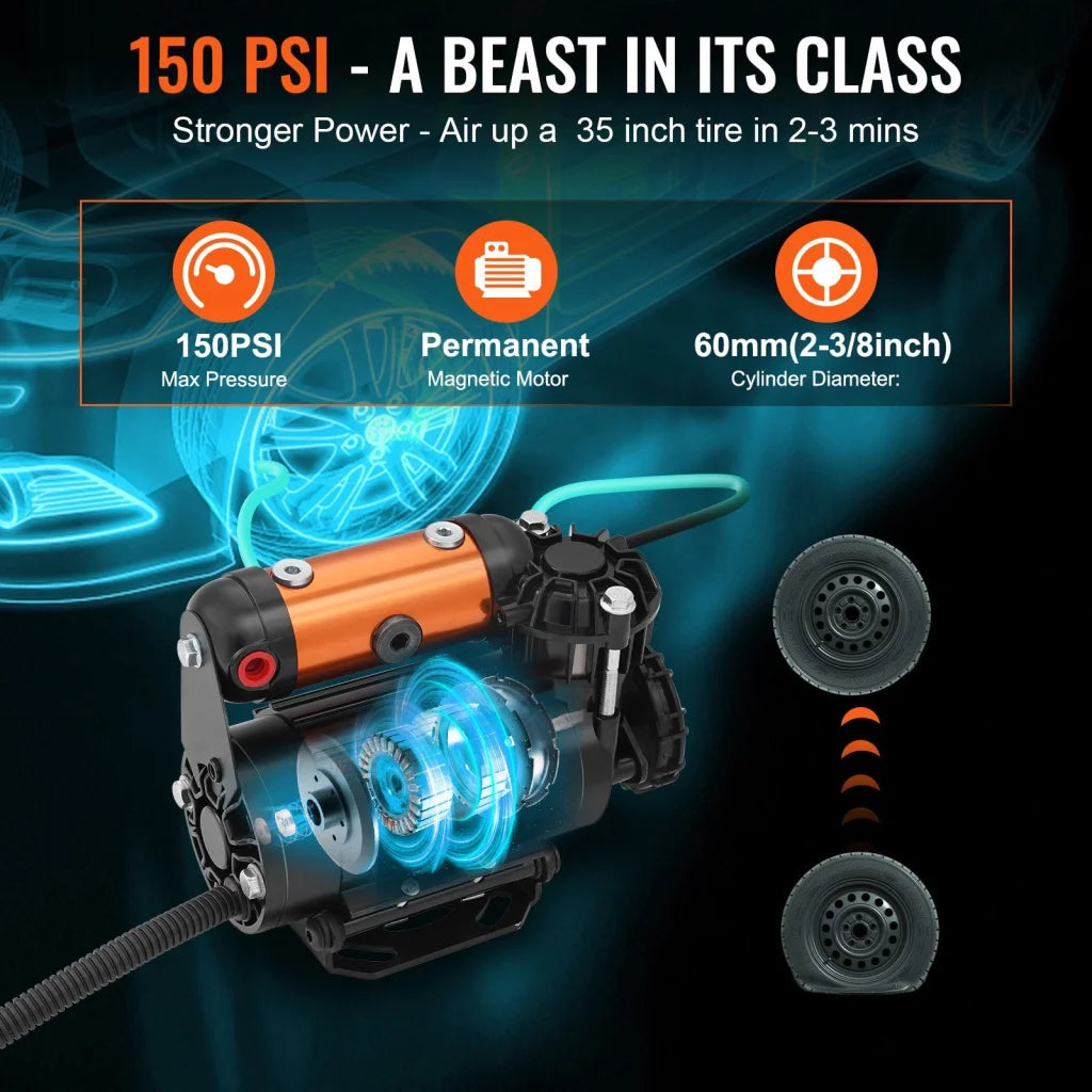 VEVOR Onboard Air Compressor Kit 150PSI Offroad Air