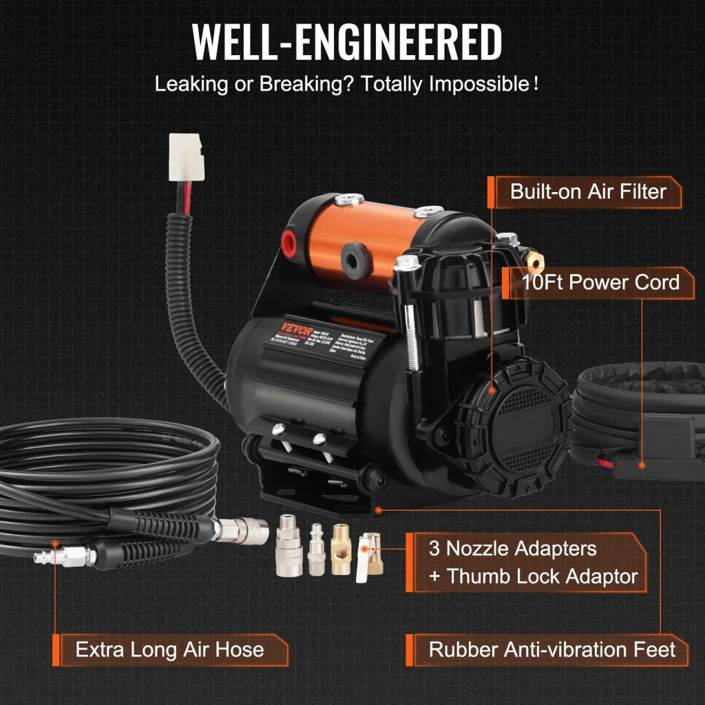 VEVOR Onboard Air Compressor Kit 150PSI Offroad Air