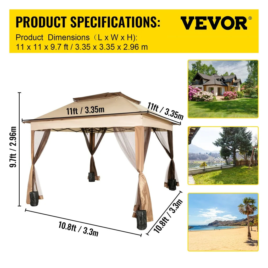 VEVOR Outdoor Canopy Gazebo Tent Portable Canopy Shelter