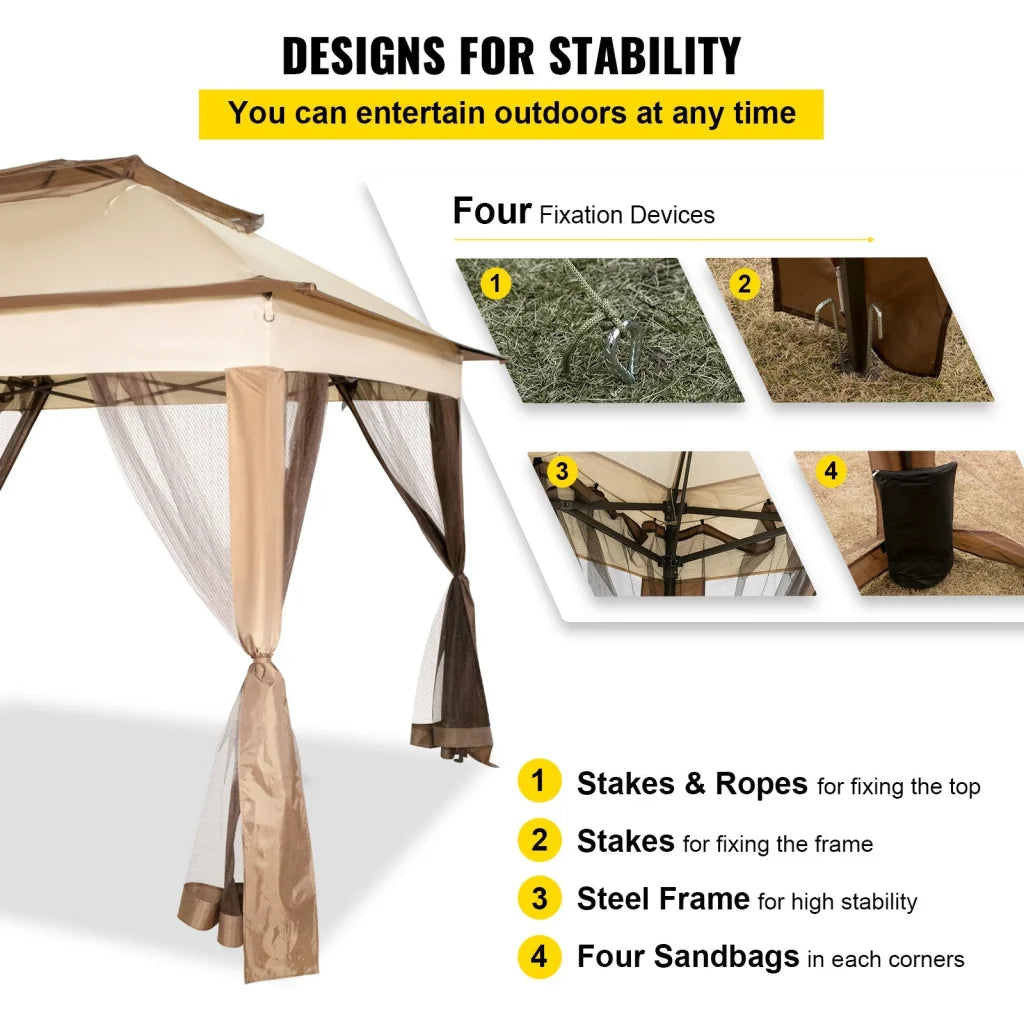 VEVOR Outdoor Canopy Gazebo Tent Portable Canopy Shelter