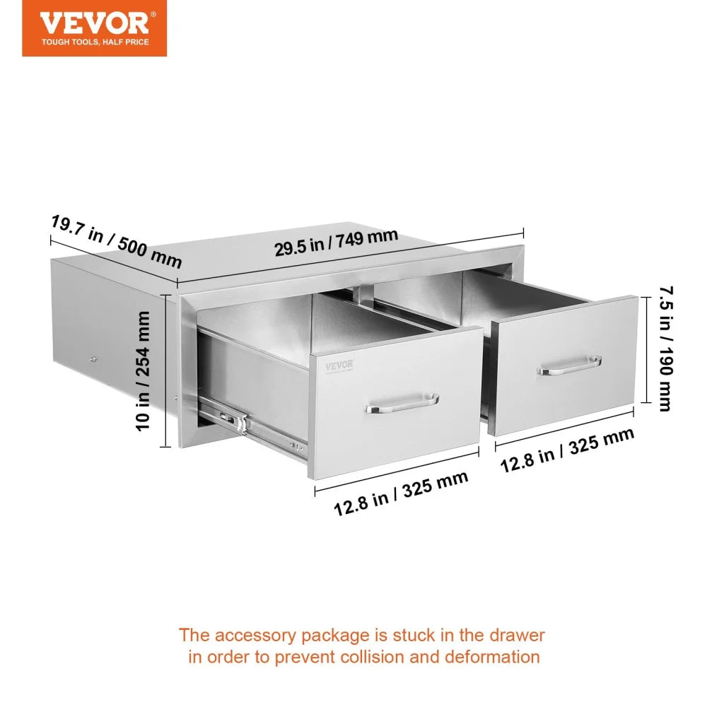 VEVOR Outdoor Kitchen Drawers 30’’ W x 10’’ H x 20’’ D