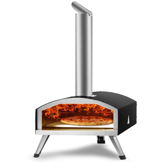 VEVOR Outdoor Pizza Oven 12-inch Wood Pellet and Charcoal