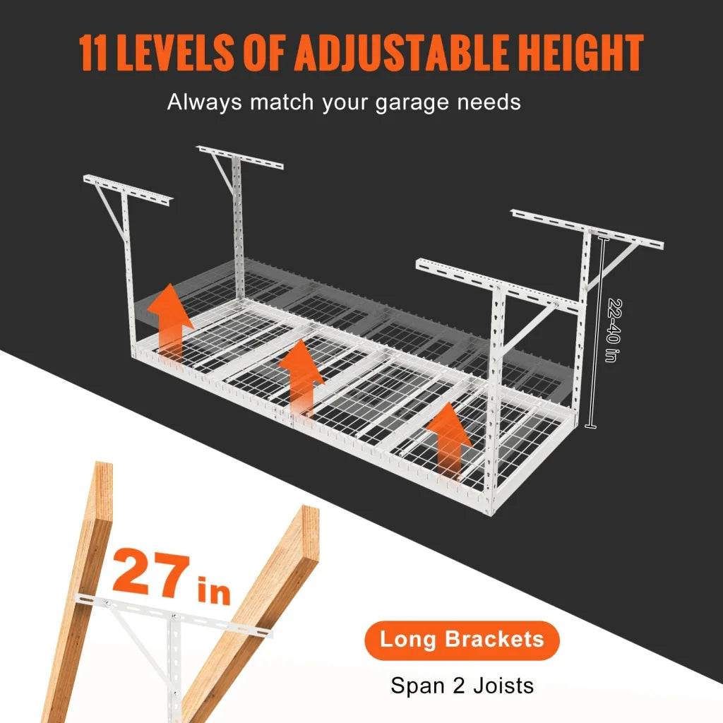 VEVOR Overhead Garage Storage Rack 91.44x243.84cm Garage