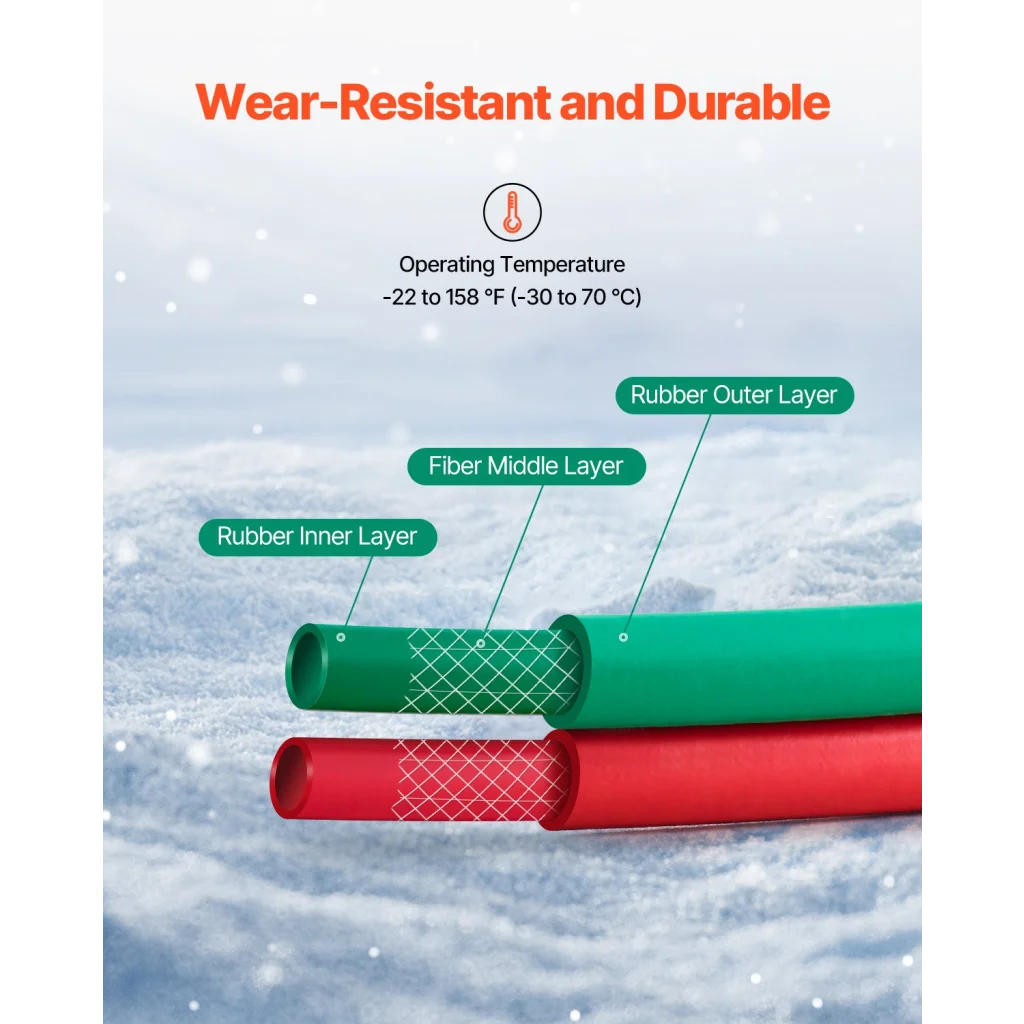 VEVOR Oxygen Acetylene Hose 1/4-Inch x 50FT Oxy Acetylene