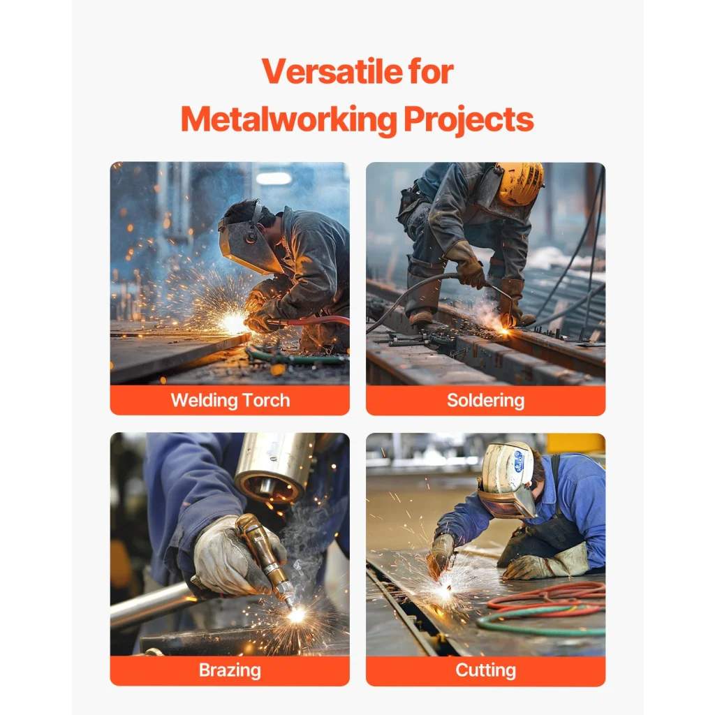 VEVOR Oxygen Acetylene Hose 1/4-Inch x 50FT Oxy Acetylene