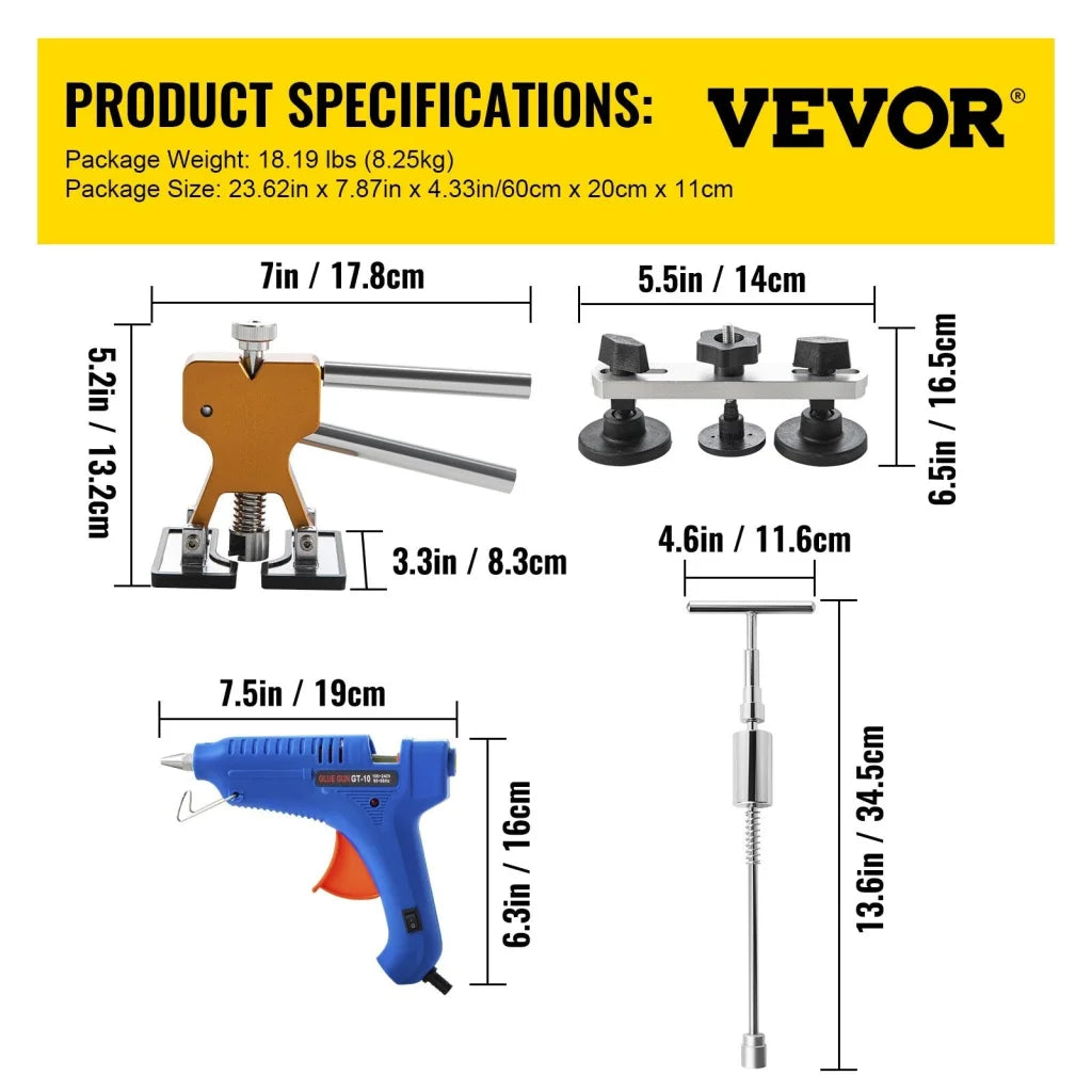 VEVOR Paintless Dent Removal Rods Stainless Steel Rod Tool
