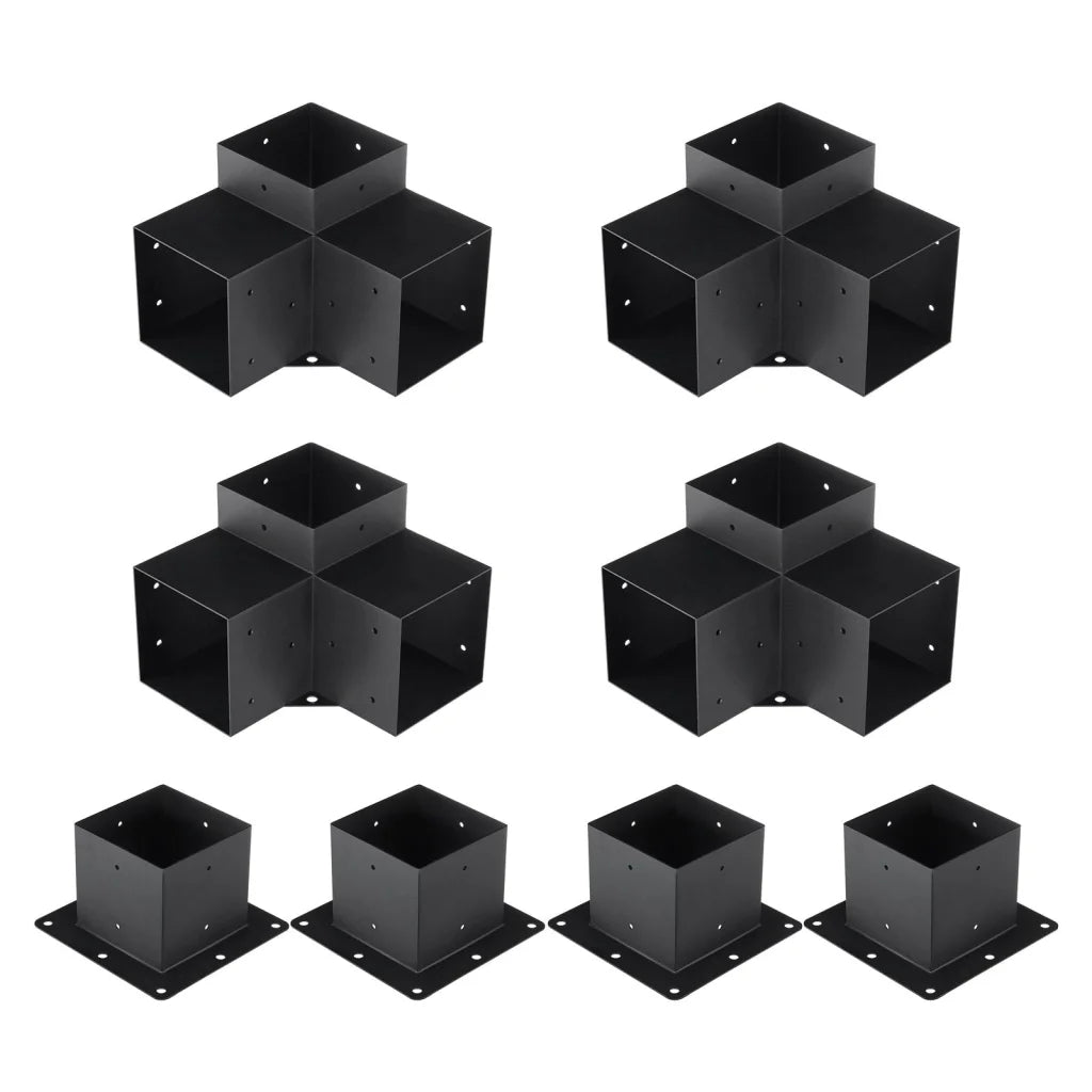 VEVOR Pergola Bracket Kit 152.4 x 152.4 mm 8pcs 3-Way Heavy