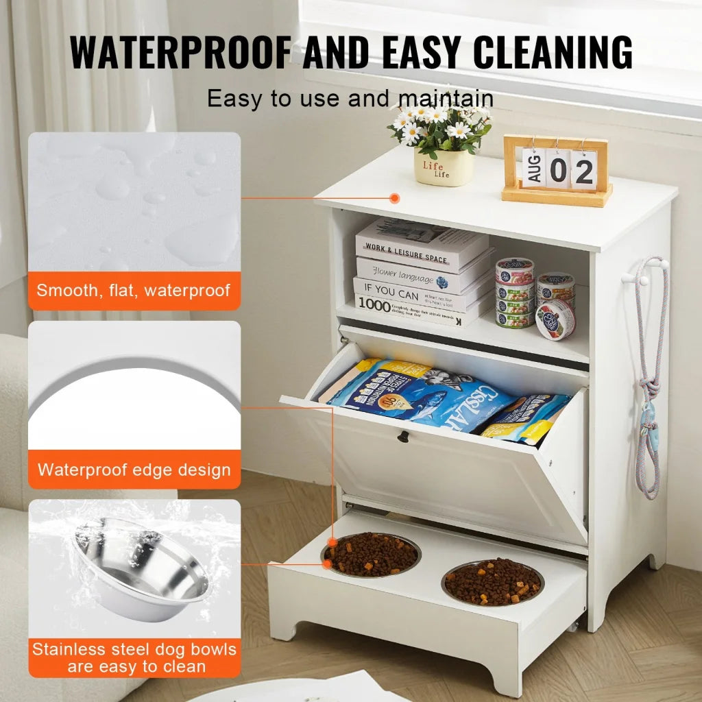 VEVOR Pet Feeding Station w/ 2 Elevated Dog Bowls Dog Food