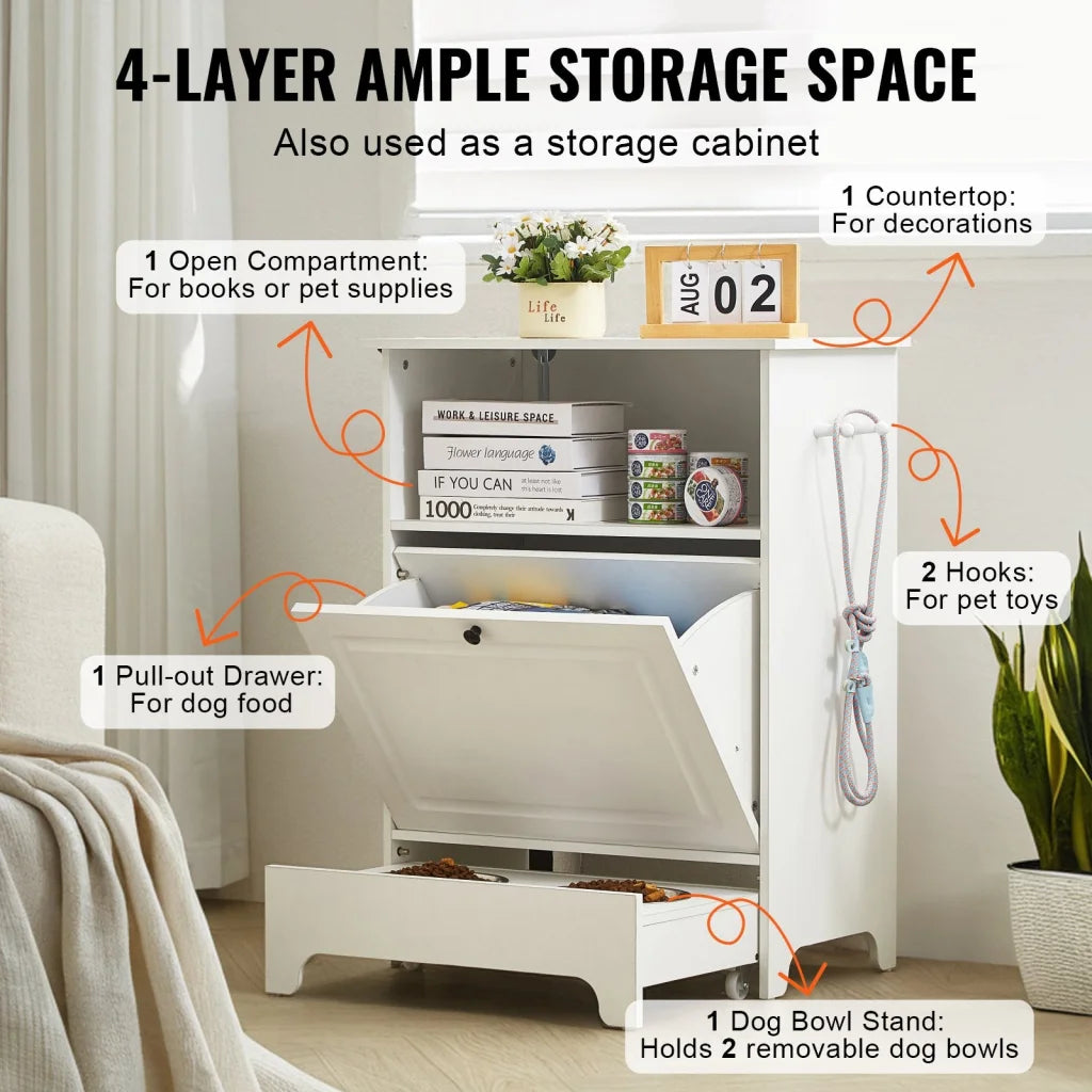 VEVOR Pet Feeding Station w/ 2 Elevated Dog Bowls Dog Food