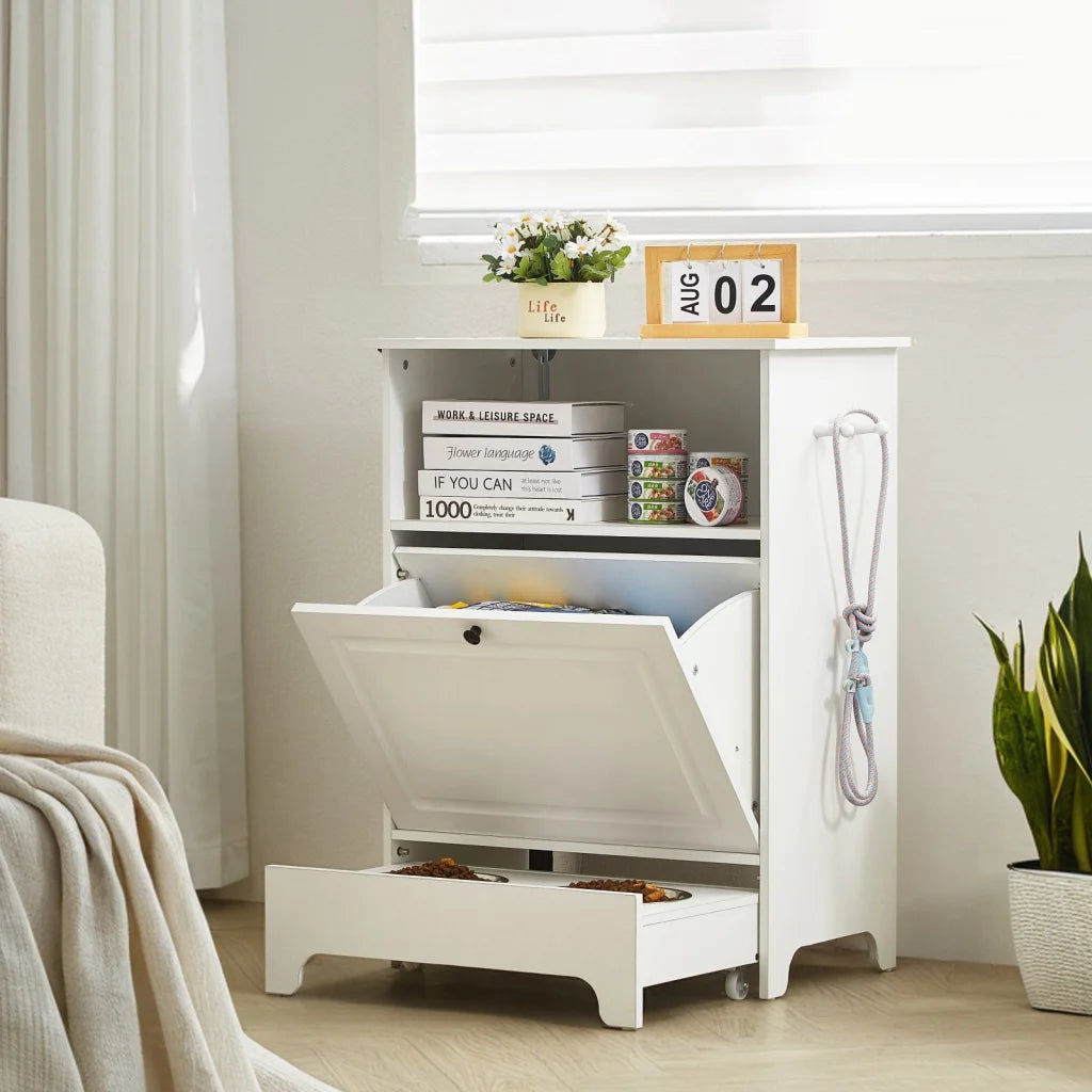 VEVOR Pet Feeding Station w/ 2 Elevated Dog Bowls Dog Food