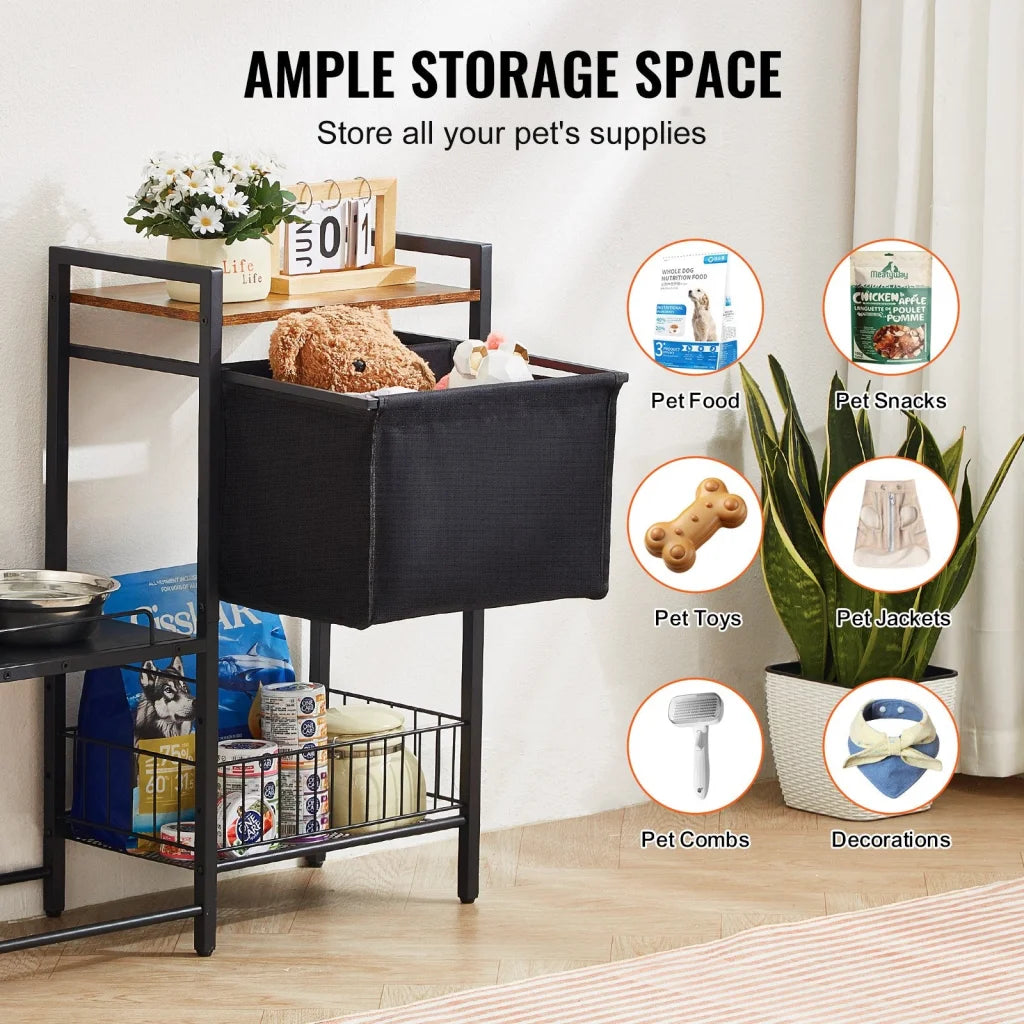 VEVOR Pet Feeding Station with Storage Dog Food & Toy