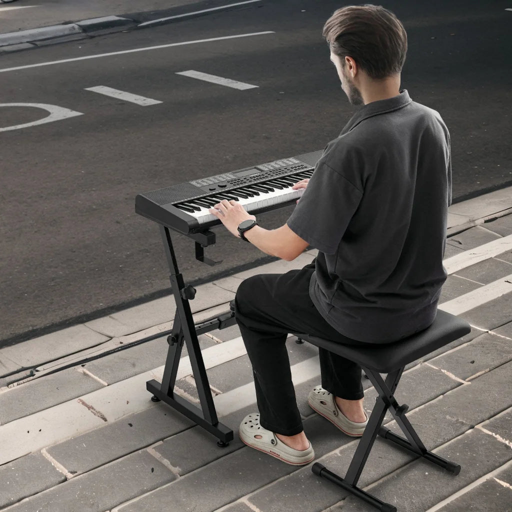 VEVOR Piano Keyboard Stand and Bench Set Z Style Heavy-Duty