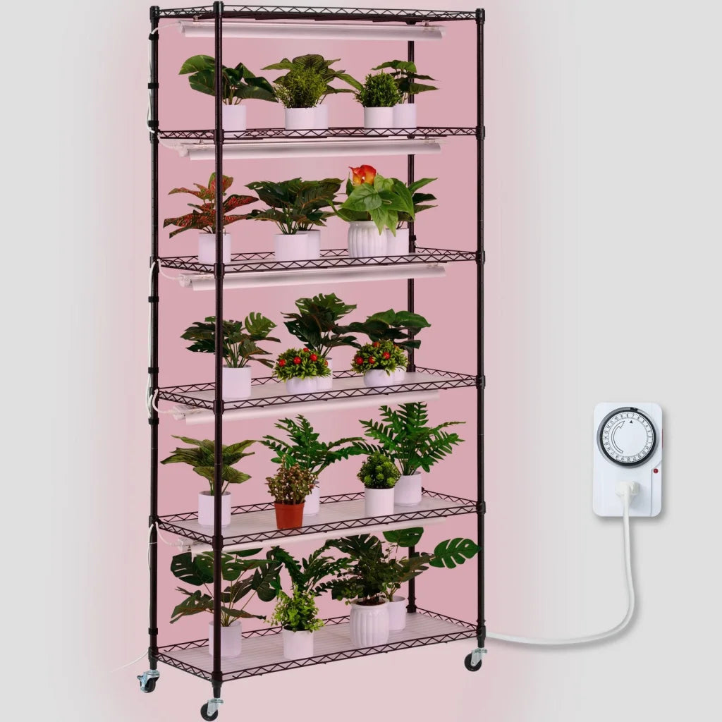VEVOR Plant Stand with Grow Light 6 Tiers 180W 180 cm