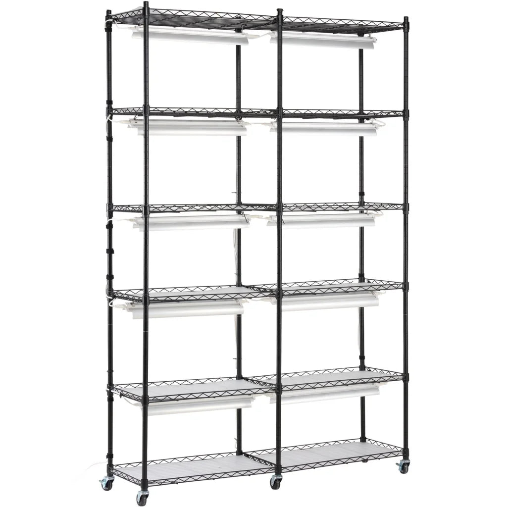 VEVOR Plant Stand with Grow Light 6 Tiers 200W 59.1’’