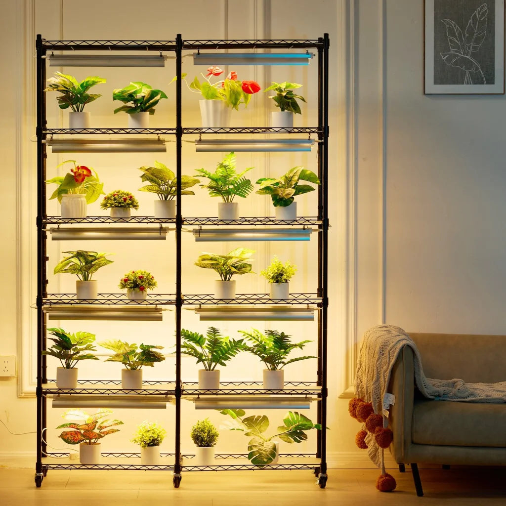 VEVOR Plant Stand with Grow Light 6 Tiers 200W 59.1’’