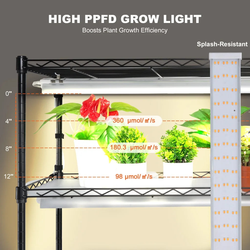 VEVOR Plant Stand with Grow Light 6 Tiers 200W 59.1’’