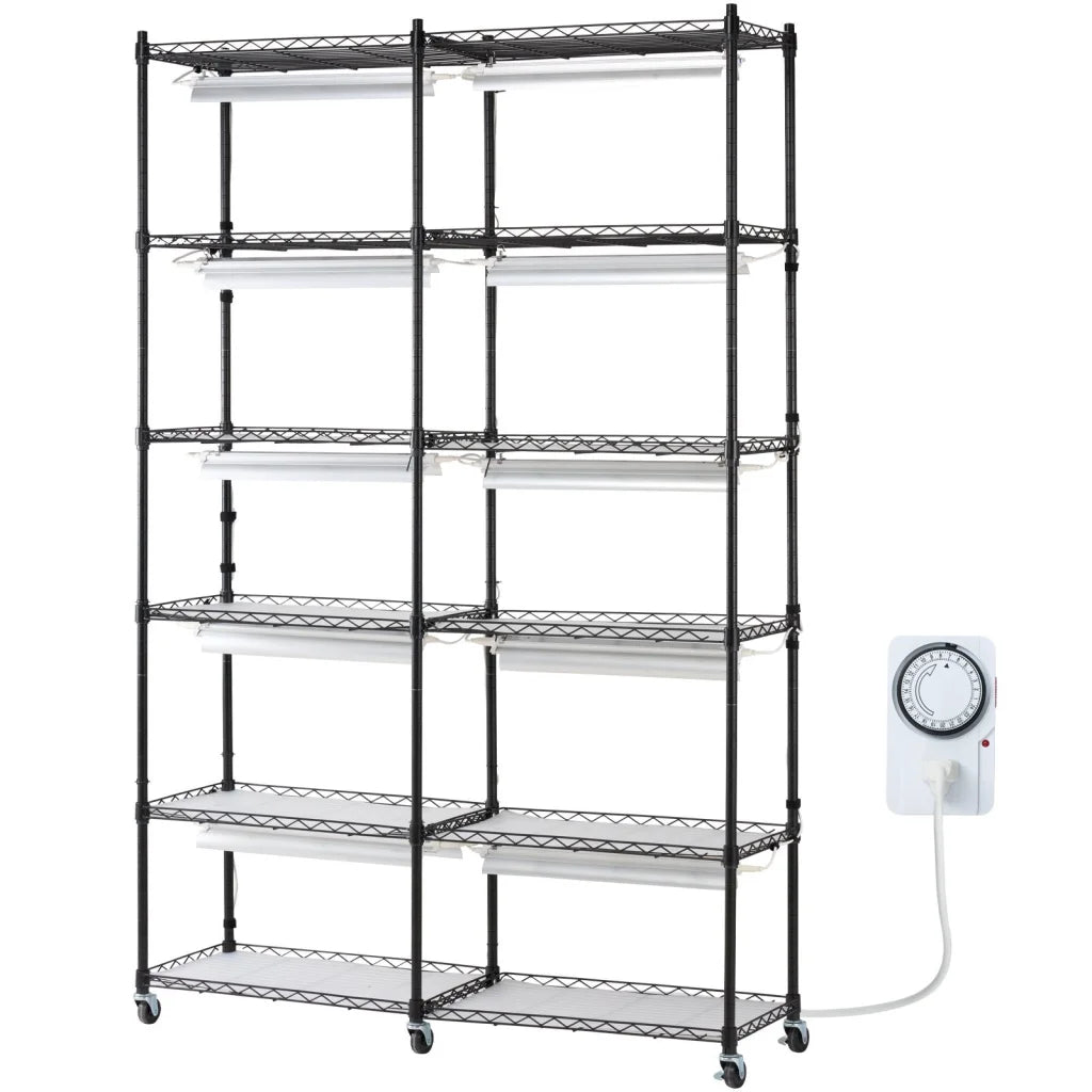 VEVOR Plant Stand with Grow Light 6 Tiers 200W 59.1’’