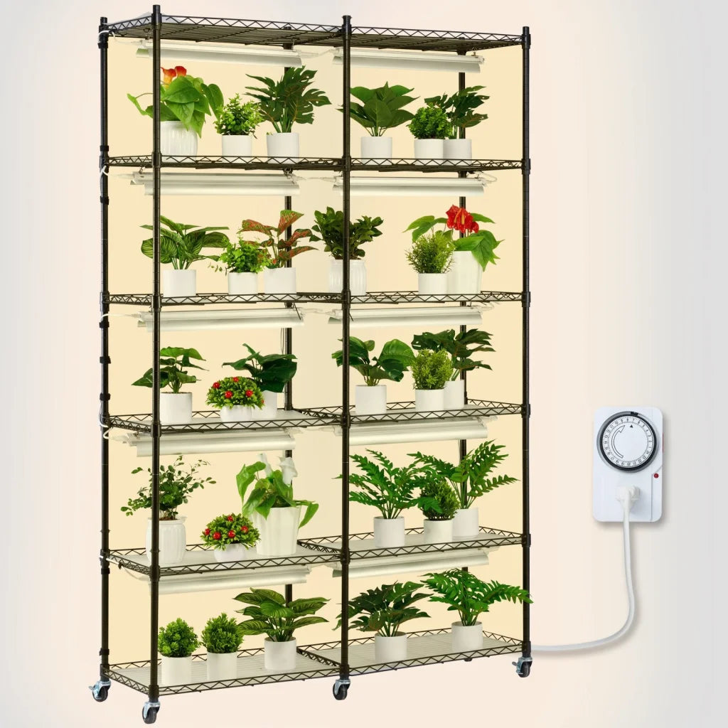 VEVOR Plant Stand with Grow Light 6 Tiers 200W 59.1’’