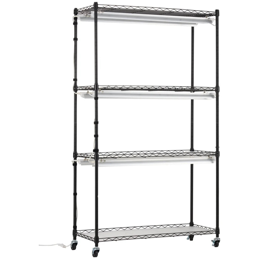 VEVOR Plant Stand with Grow Lights 4 Tiers 180W 150 cm Tall