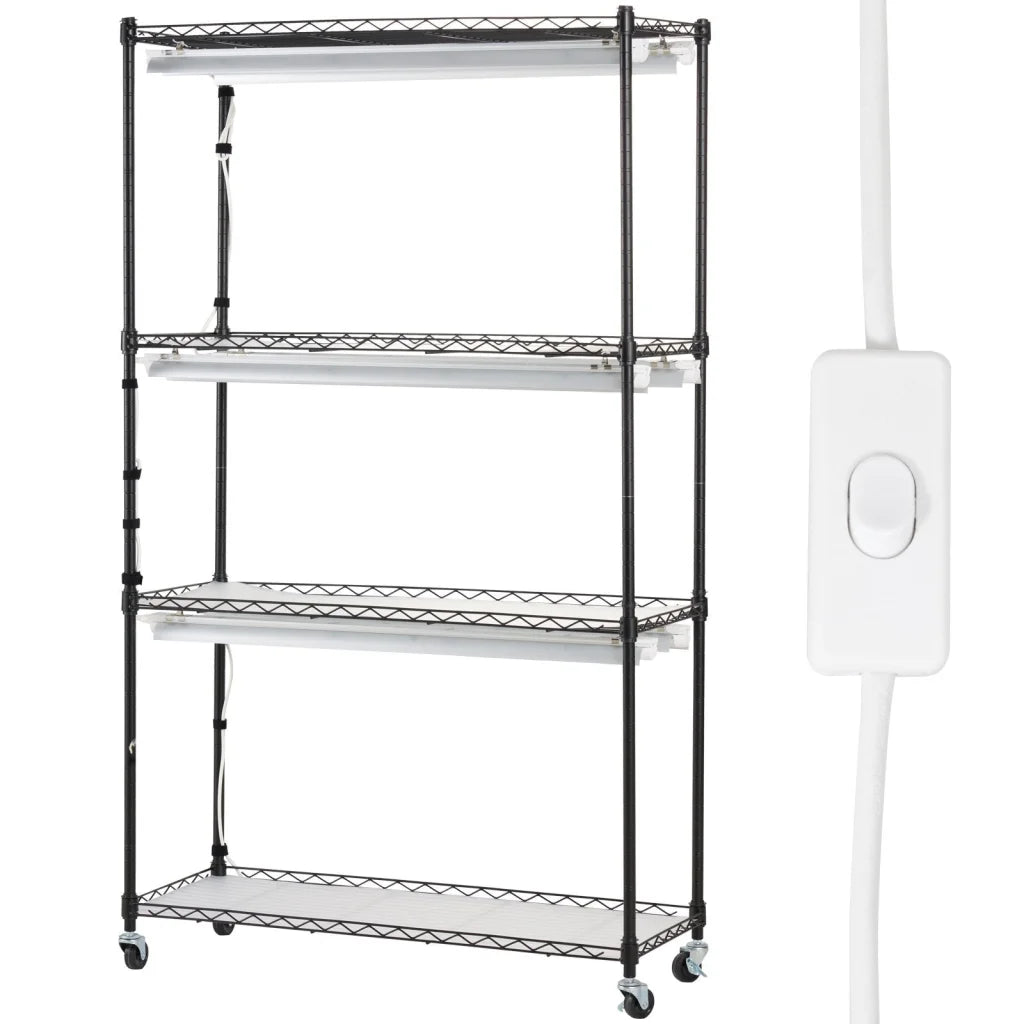 VEVOR Plant Stand with Grow Lights 4 Tiers 180W 150 cm Tall