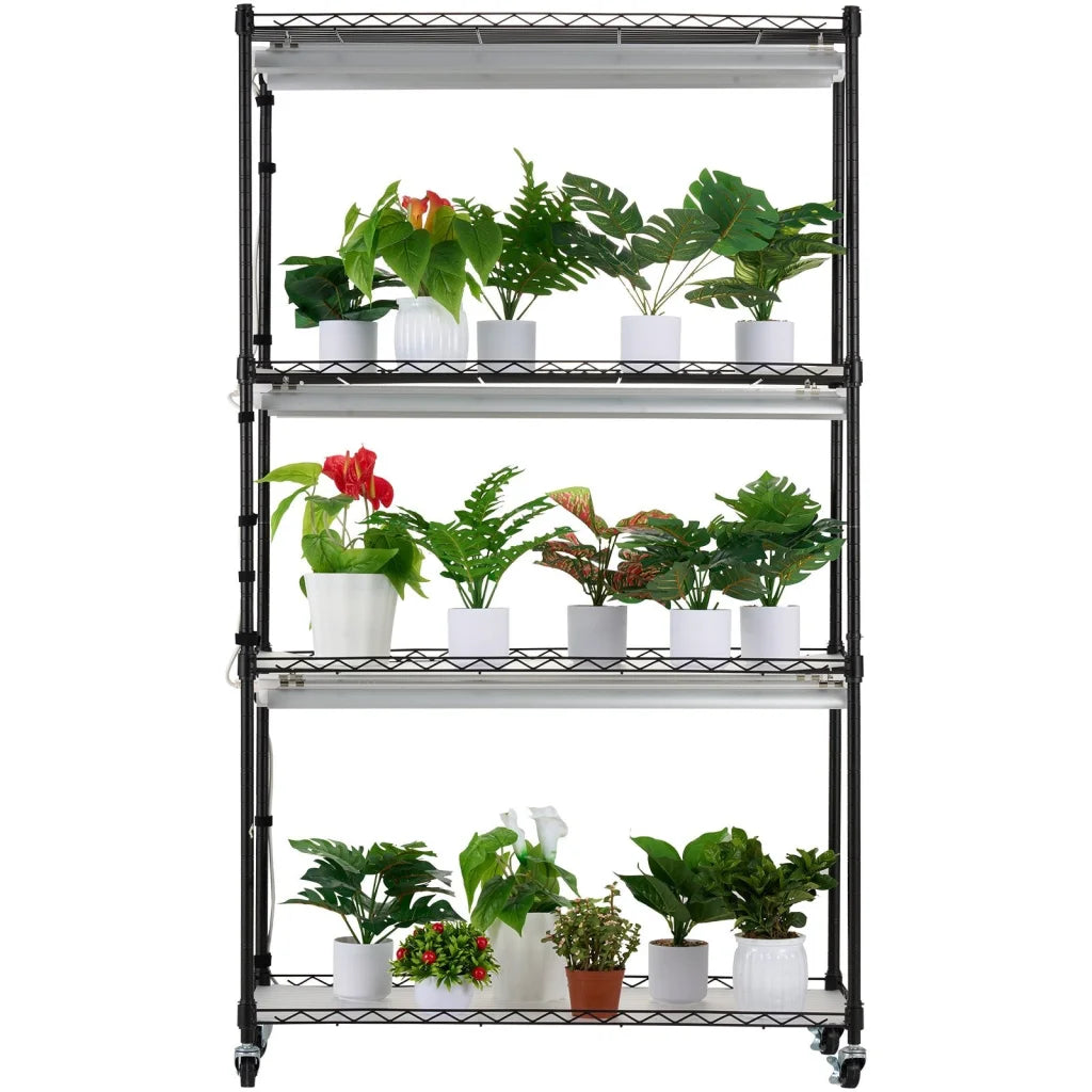 VEVOR Plant Stand with Grow Lights 4 Tiers 180W 150 cm Tall