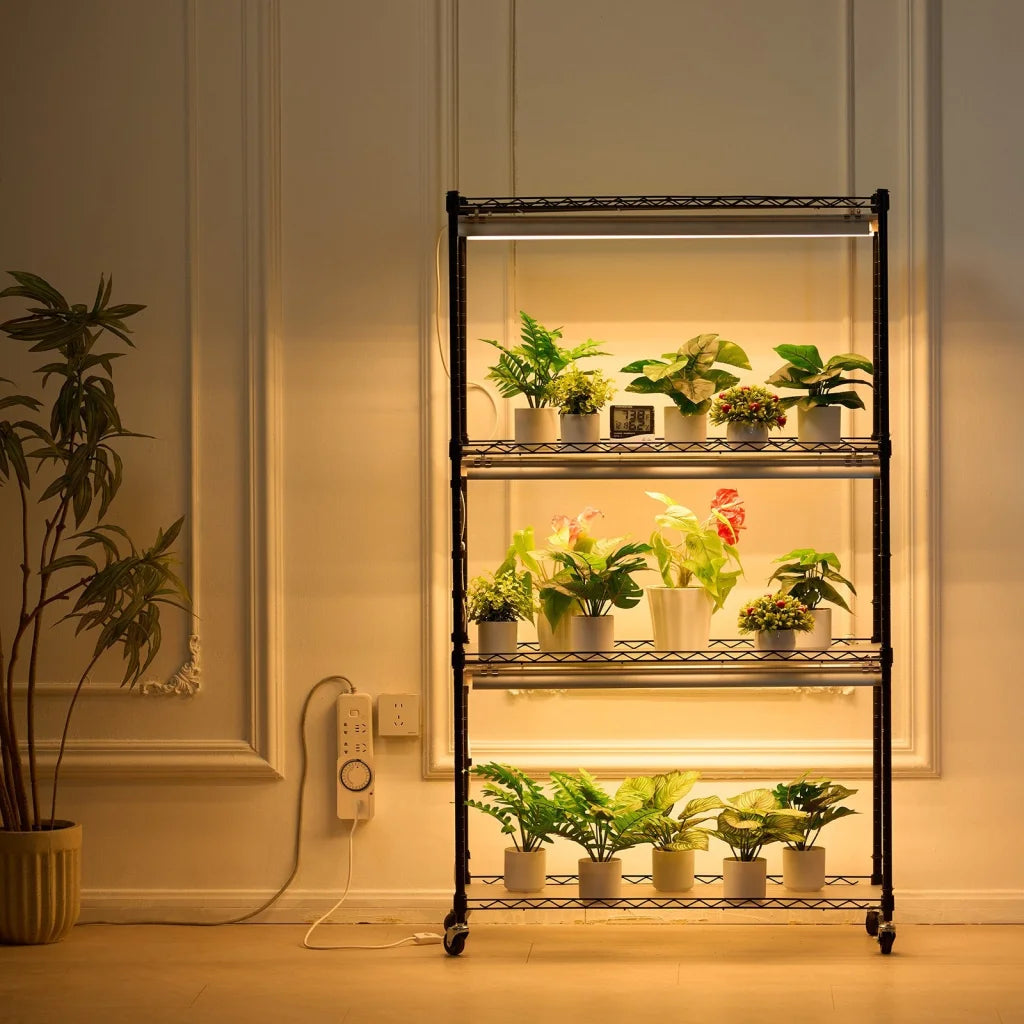 VEVOR Plant Stand with Grow Lights 4 Tiers 180W 150 cm Tall