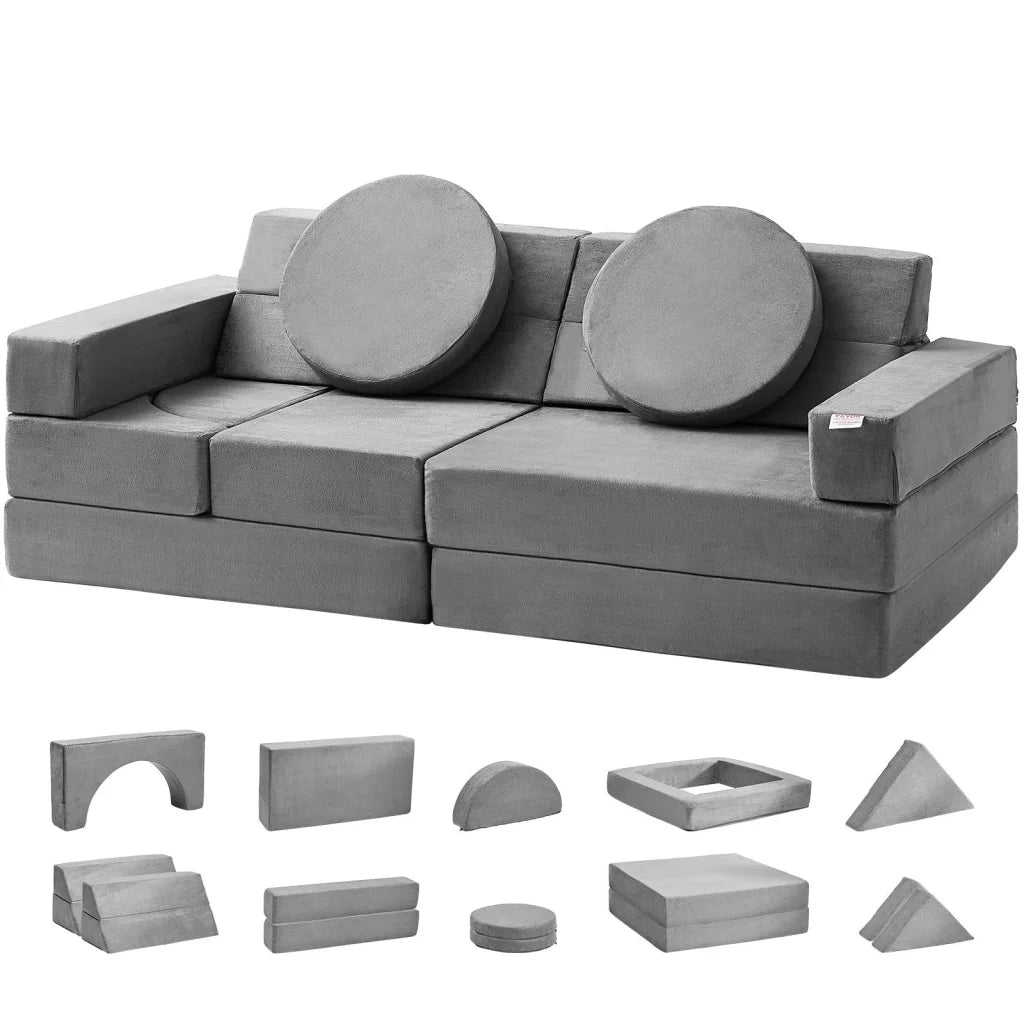 VEVOR Play Couch 15pcs Modular Kids Nugget Couch Toddler