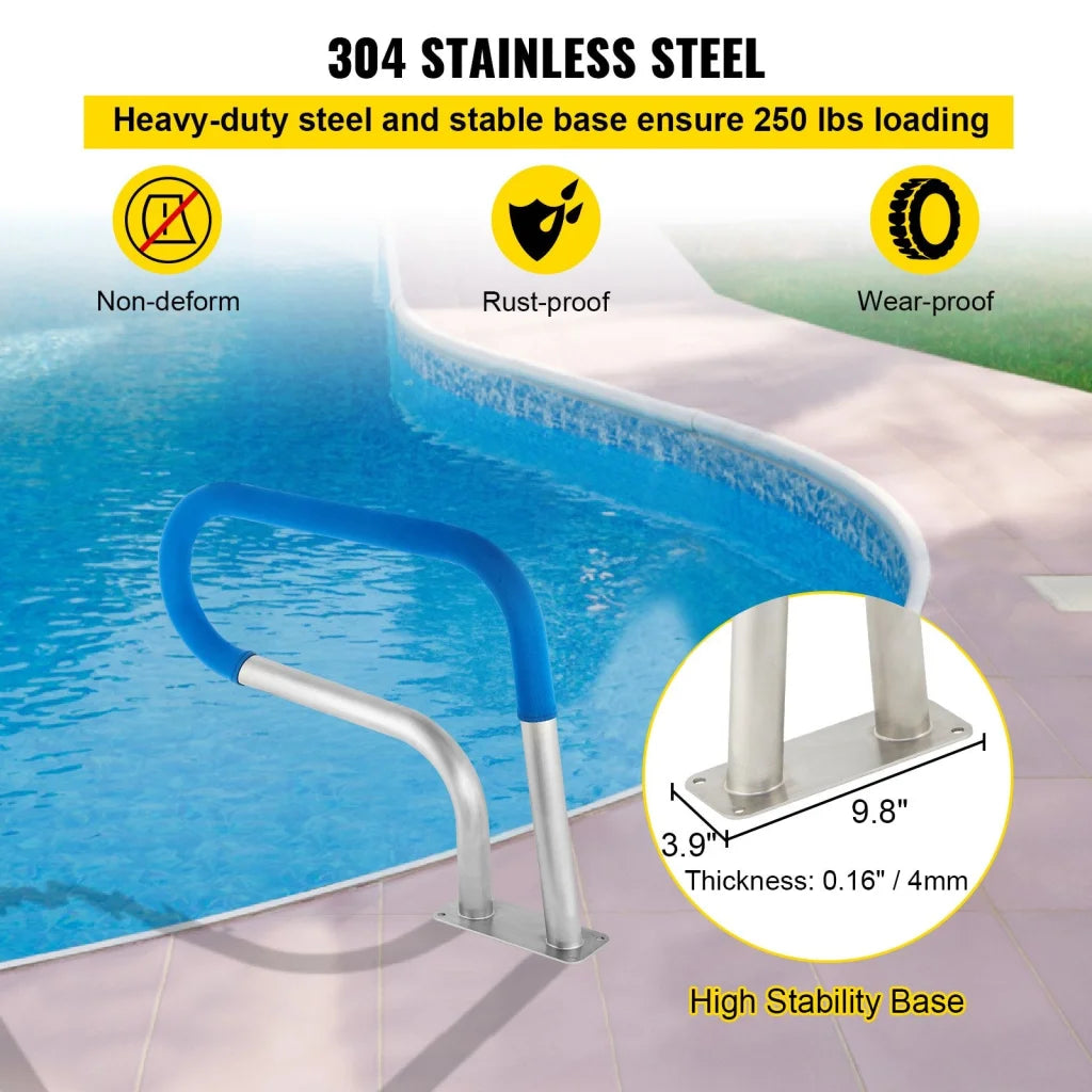 VEVOR Pool Rail 30x22 Pool Railing 304 Stainless Steel