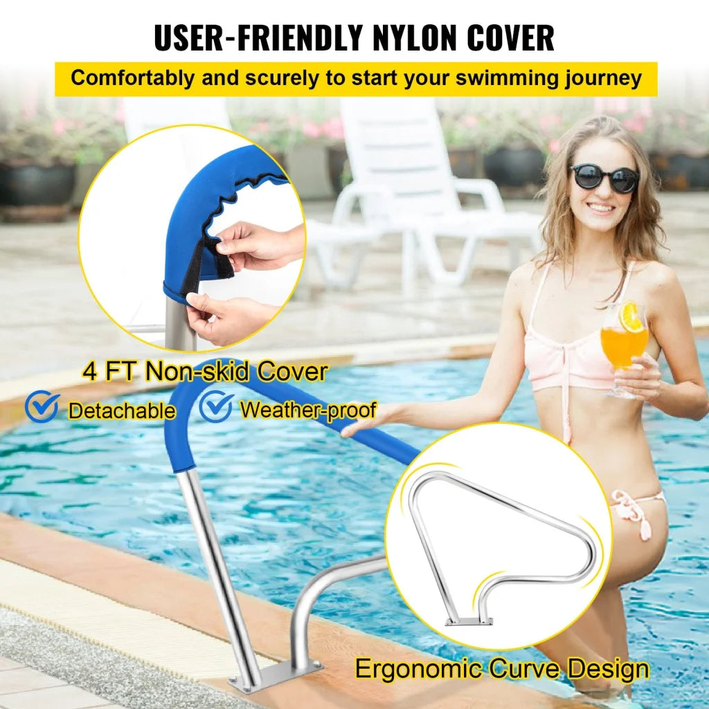 VEVOR Pool Rail 39x32 Pool Railing 304 Stainless Steel