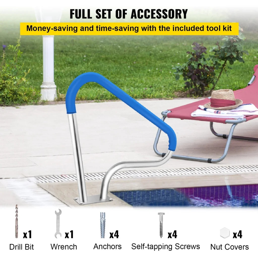 VEVOR Pool Rail 39x32 Pool Railing 304 Stainless Steel