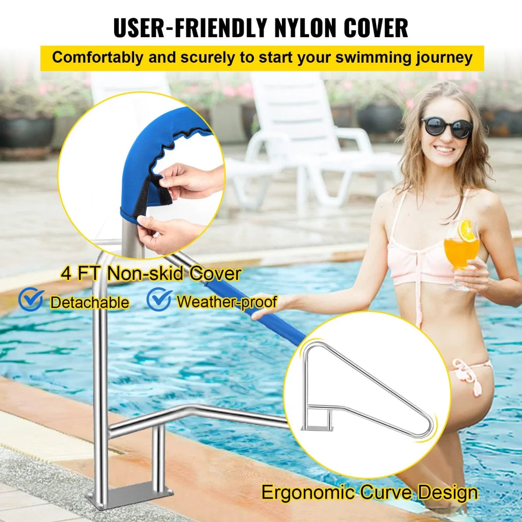 VEVOR Pool Rail 55x32 Pool Railing 304 Stainless Steel