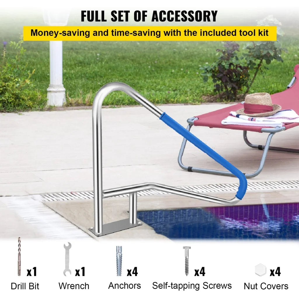 VEVOR Pool Rail 55x32 Pool Railing 304 Stainless Steel