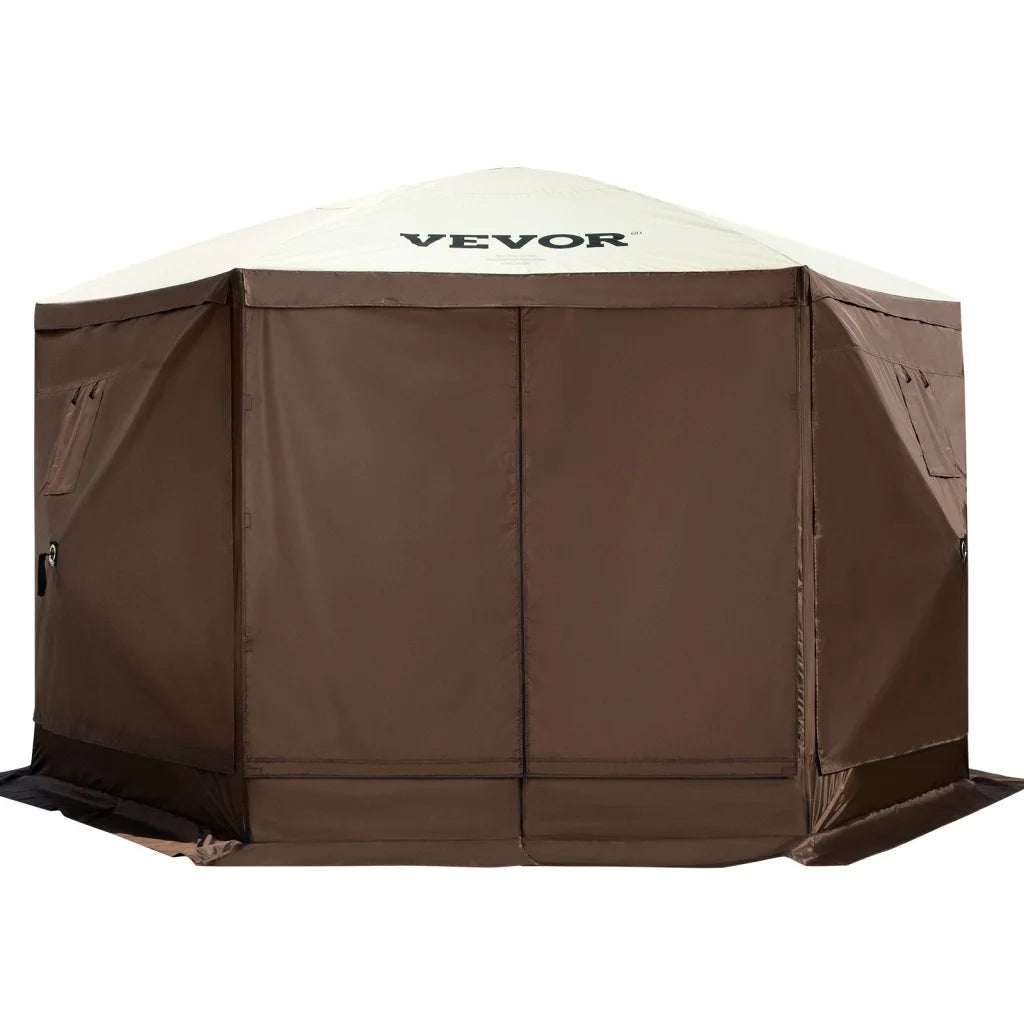 VEVOR Pop-up Camping Gazebo Camping Canopy Shelter 6 Sided