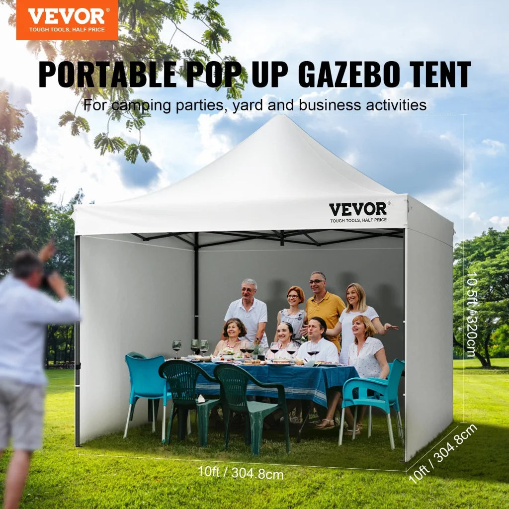 VEVOR Pop Up Canopy Tent Outdoor Gazebo Tent 10x10FT