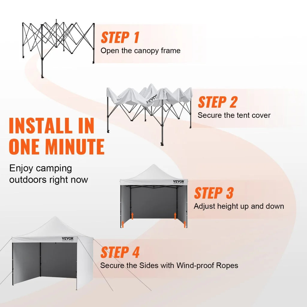 VEVOR Pop Up Canopy Tent Outdoor Gazebo Tent 10x10FT