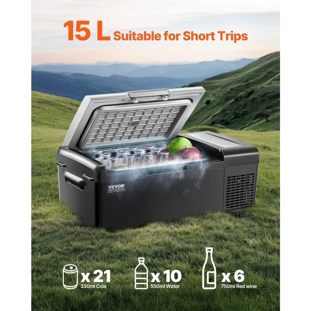 VEVOR Portable Car Refrigerator Freezer Compressor 15L
