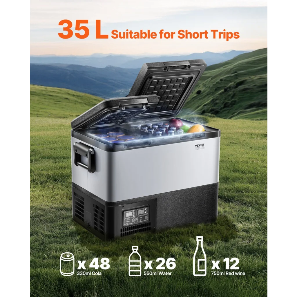 VEVOR Portable Car Refrigerator Freezer Compressor 35L Dual