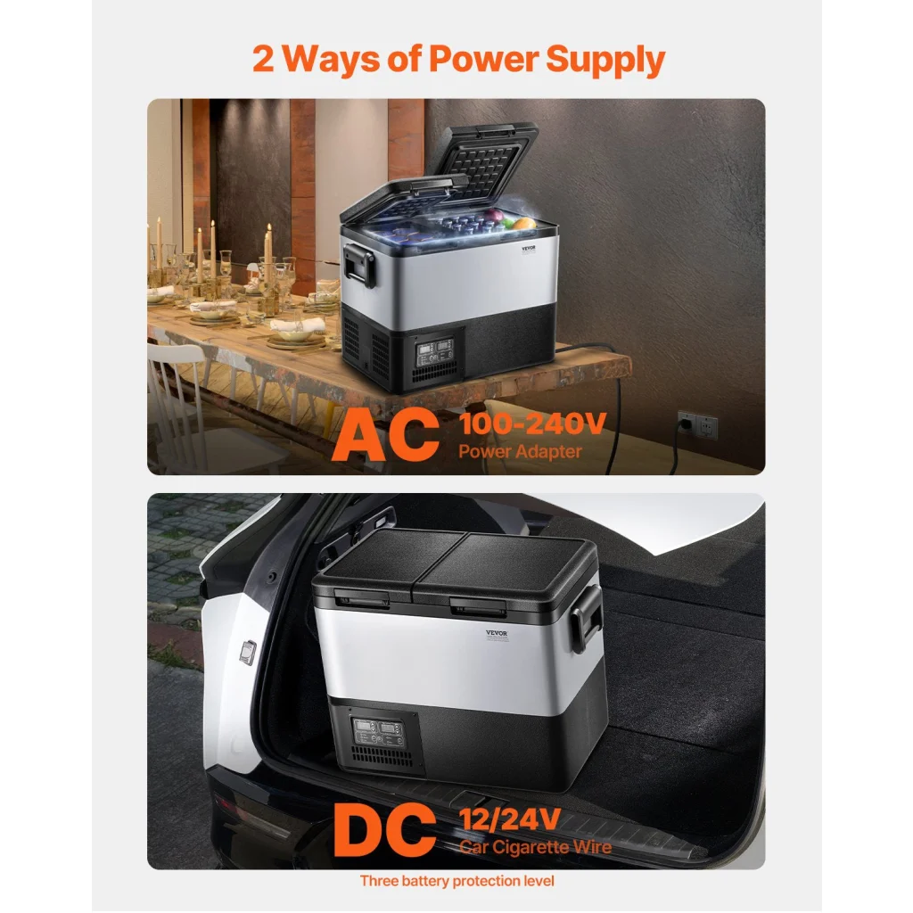 VEVOR Portable Car Refrigerator Freezer Compressor 35L Dual