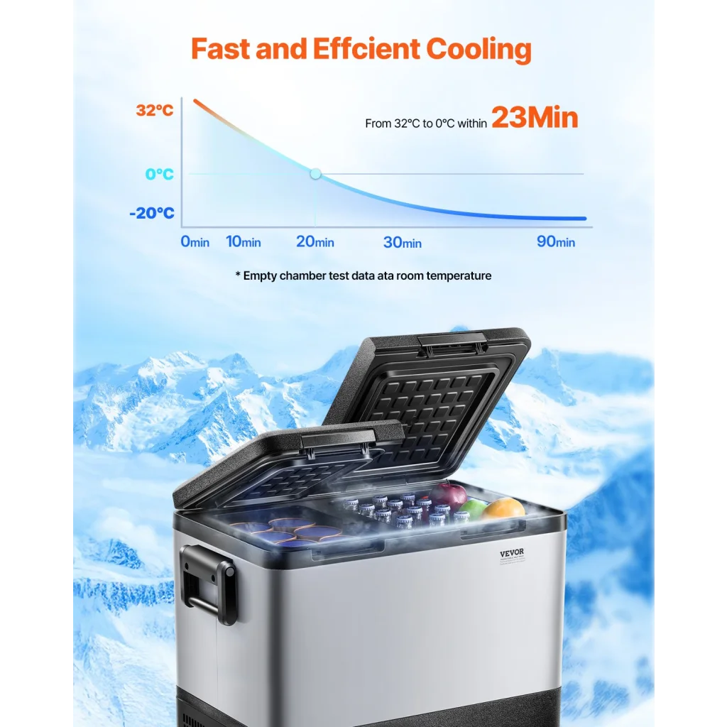 VEVOR Portable Car Refrigerator Freezer Compressor 45L Dual