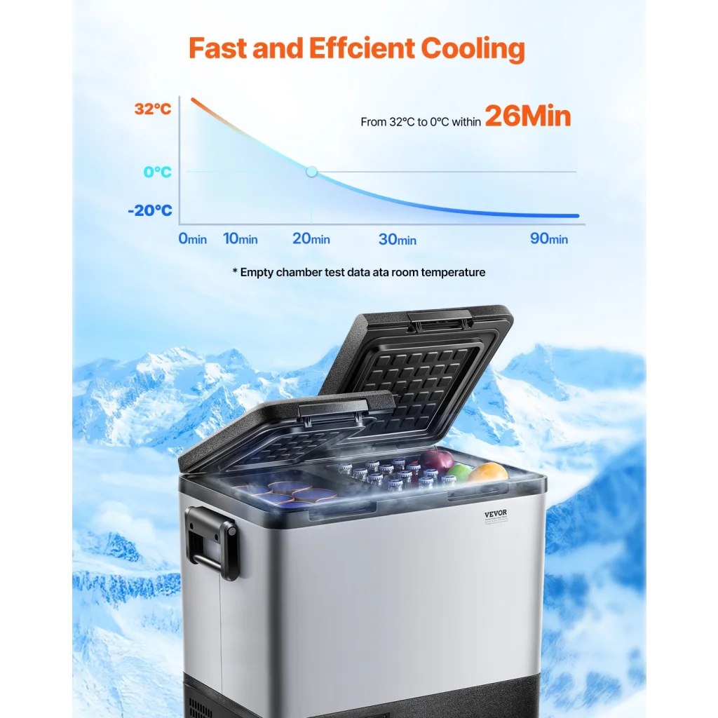 VEVOR Portable Car Refrigerator Freezer Compressor 55L Dual