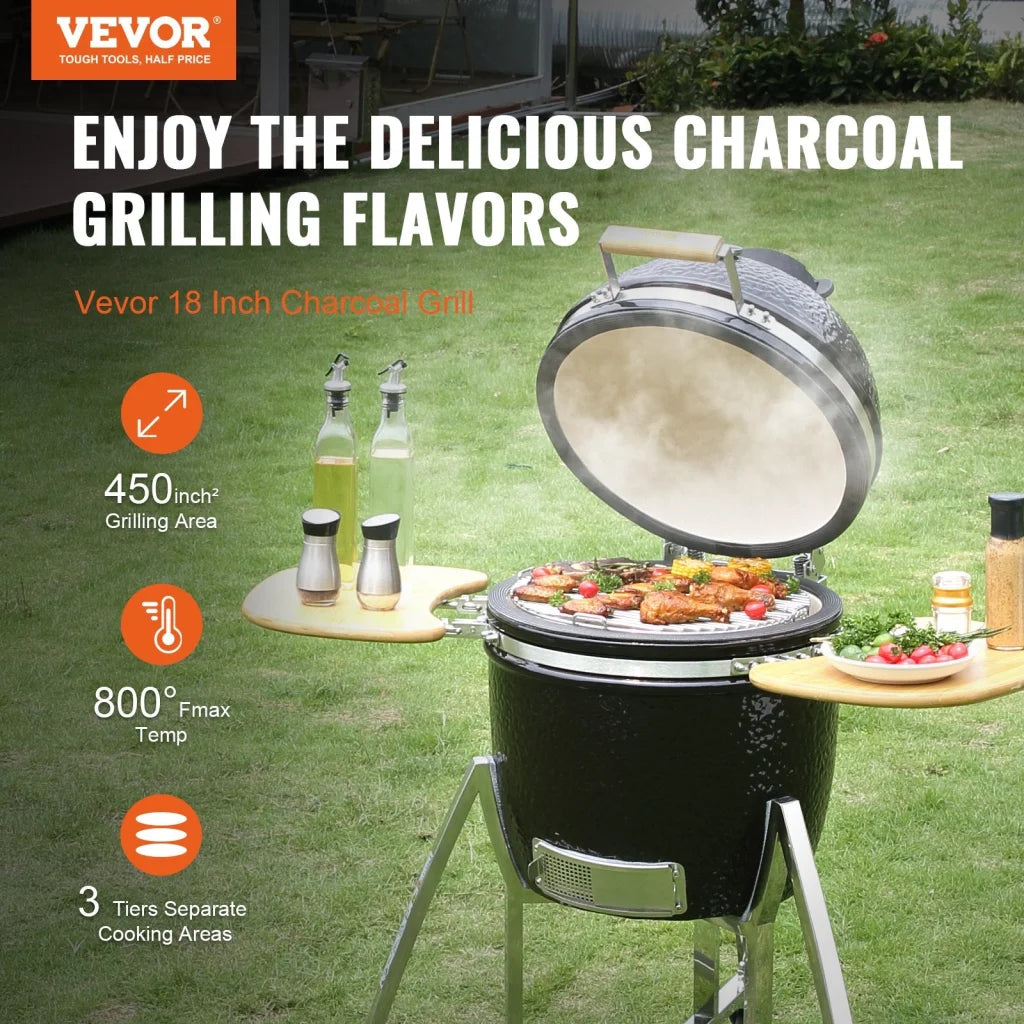 VEVOR Portable Charcoal Grill Propane Gas Grills with Cover