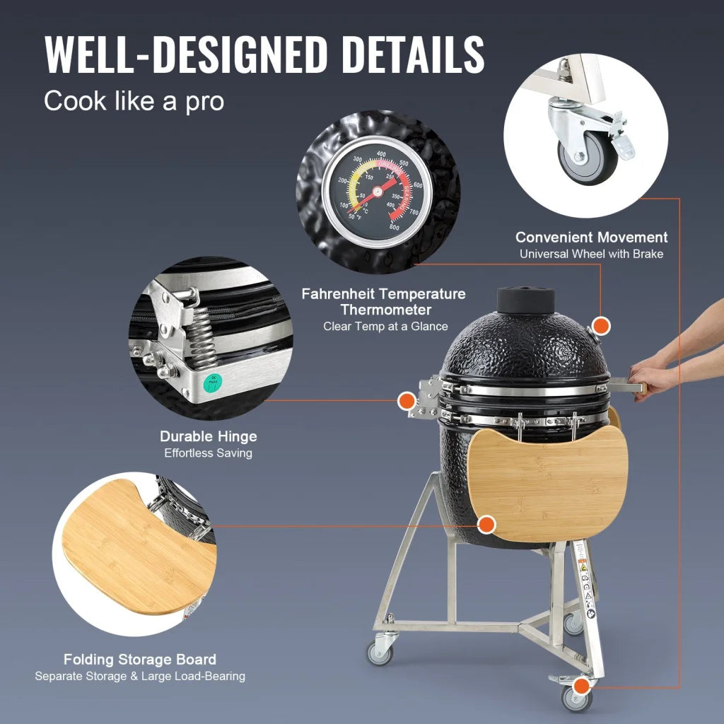 VEVOR Portable Charcoal Grill Propane Gas Grills with Cover