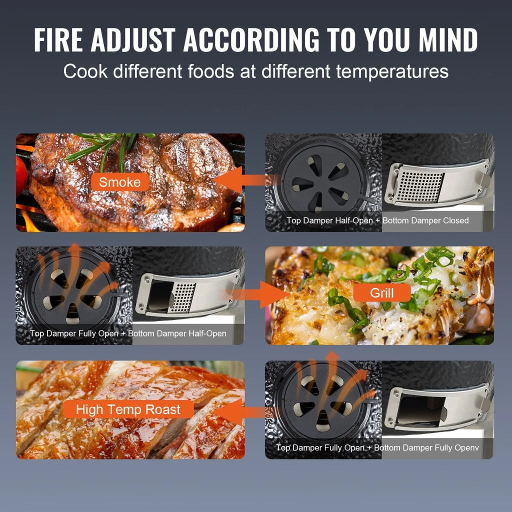 VEVOR Portable Charcoal Grill Propane Gas Grills with Cover