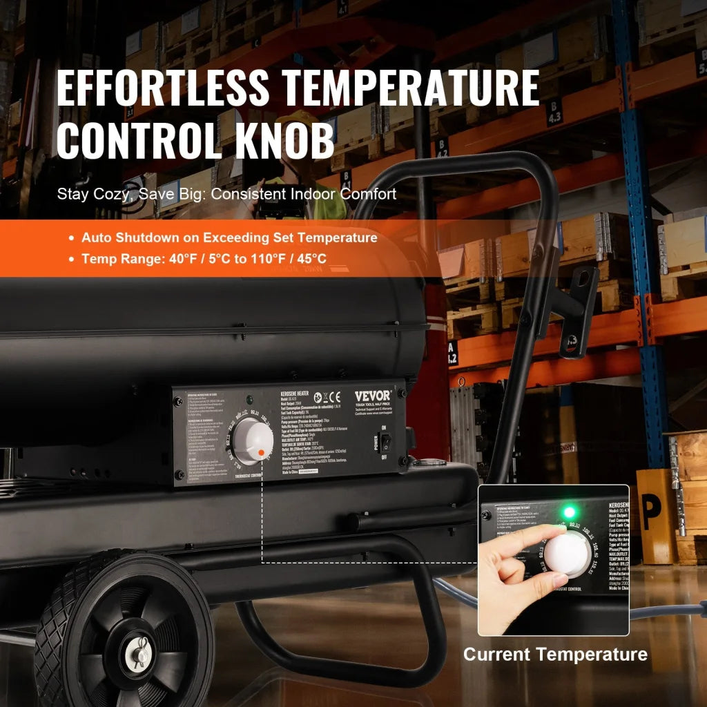VEVOR Portable Kerosene Forced Air Heater 70000 BTU Indoor