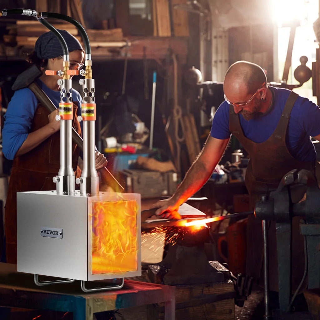 VEVOR Portable Propane Forge 2 Burner Farrier Forge Knife