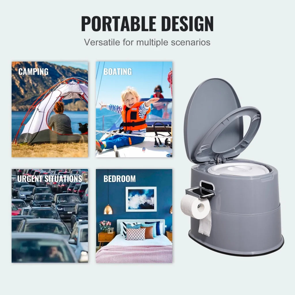 5l vevor portable toilet with fitted edges and product hardware