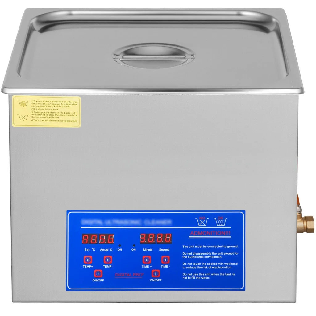 Digital ultrasonic cleaner with caster wheels and side handle rail